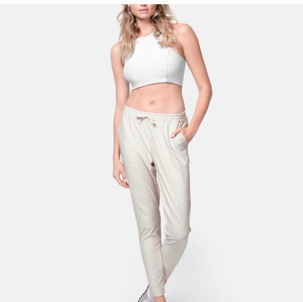 Outdoor Voices Sunday Sweatpant Women's Jogger Pants In Oatmeal Taupe/Beige Sz M